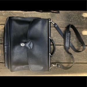 JACK GEORGE 100% leather messenger bag | BLACK